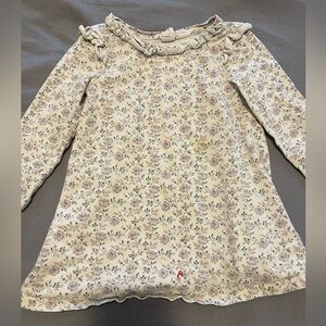 GAP Cream and Purple Floral Blouse